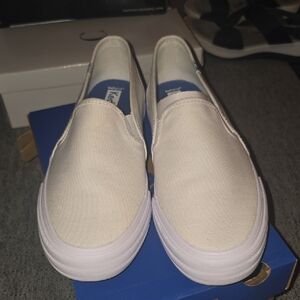 Keds Off-White Canvas Slip-Ons
